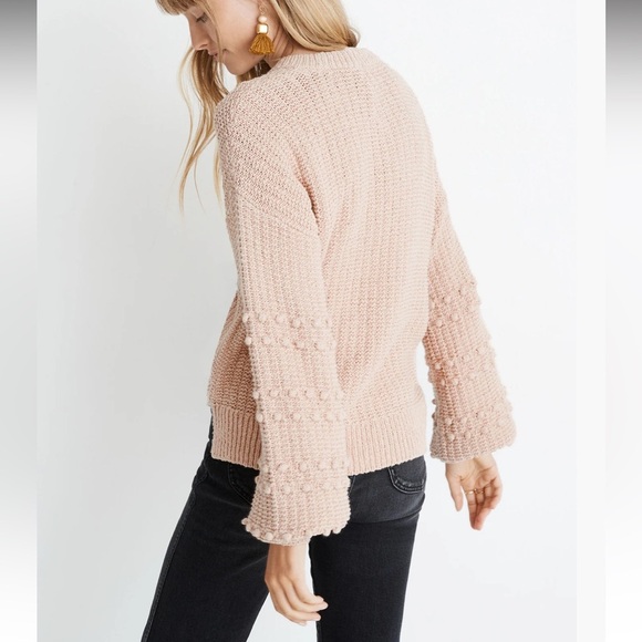 Madewell Bobble Pullover Knit Sweater in Avalon Pink Size Small - Picture 3 of 10